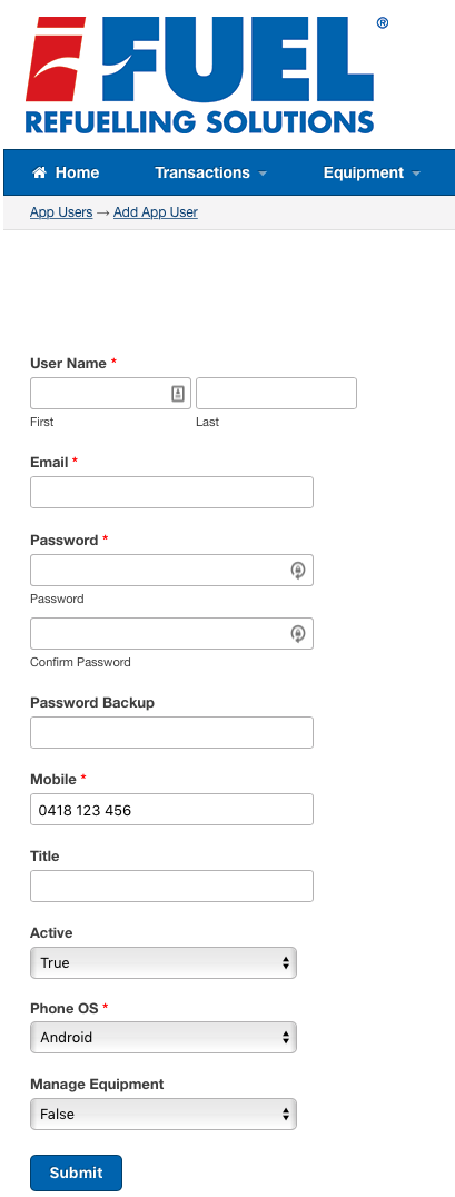 App User Information
