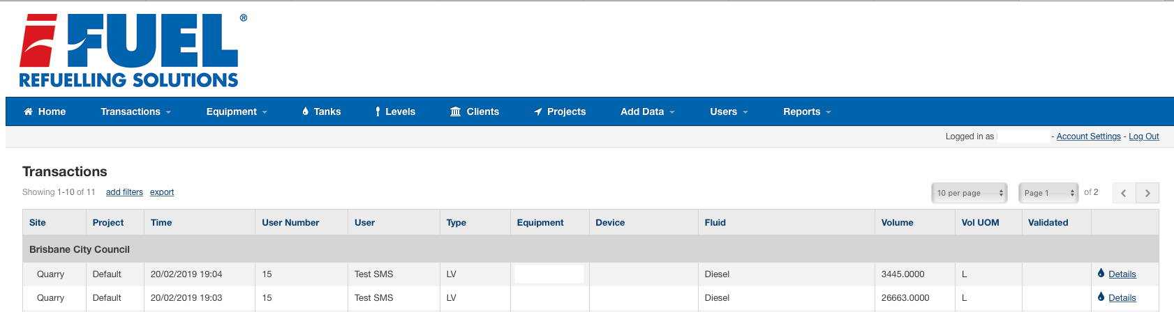 Transaction Screenshot